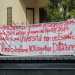 Striscione di protesta contro il direttore didattico nella facolt di Architettura